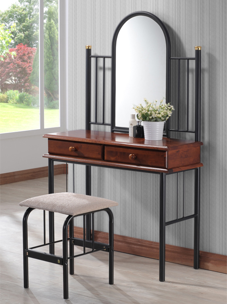 metal and wood dressing table Wood/ Metal Corner Vanity Desk Small Dressing Table with 4 Drawers - On Sale - Bed Bath & Beyond