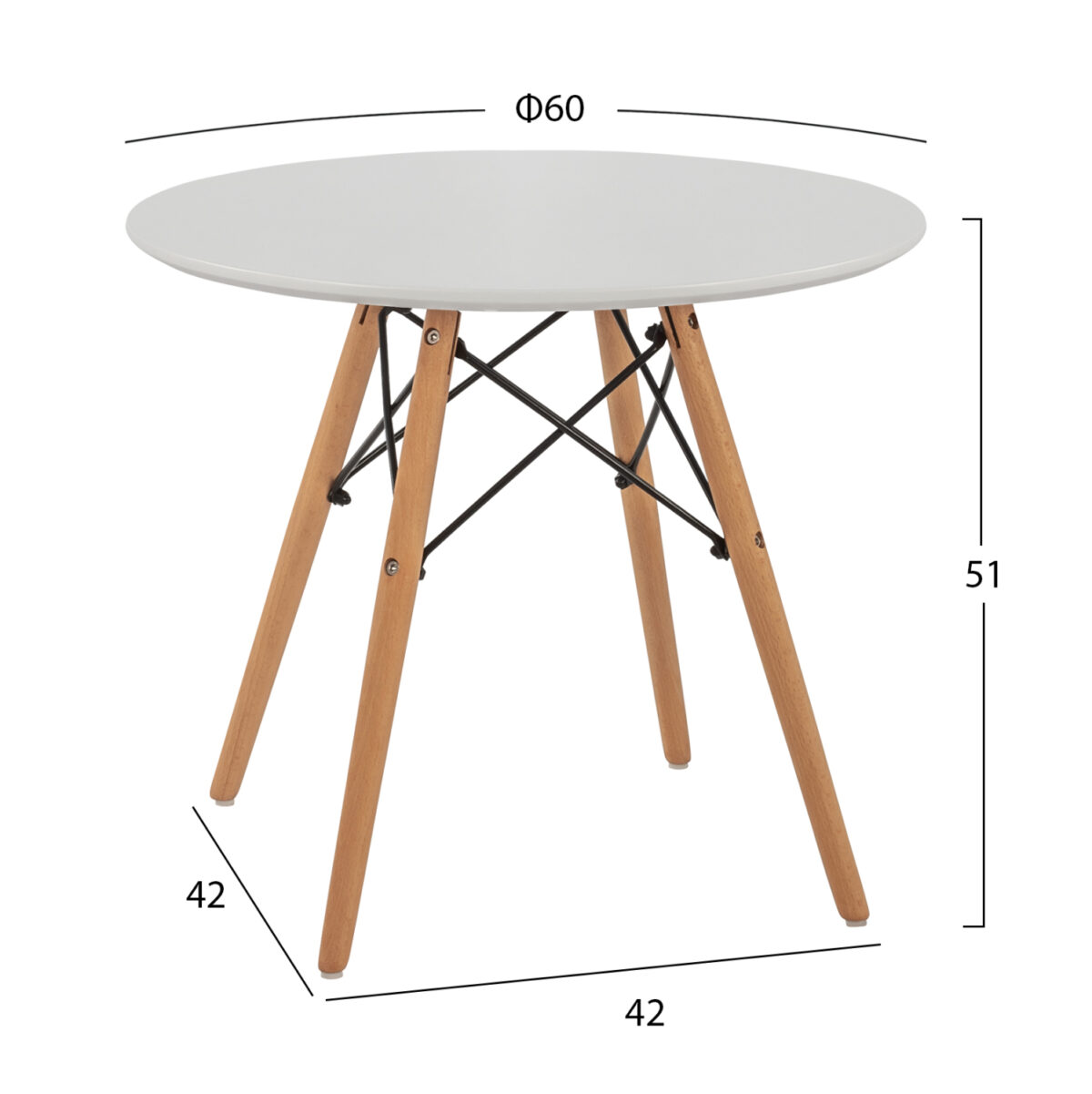 Bamboo Reed Rugs Table Minimal Kid Hm8451.01, Round, Φ60x51, White - HomePaketo.com ...