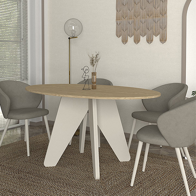 Table For Rota Rota homepaketo melamine dining table in rota oak - sandstone color ...