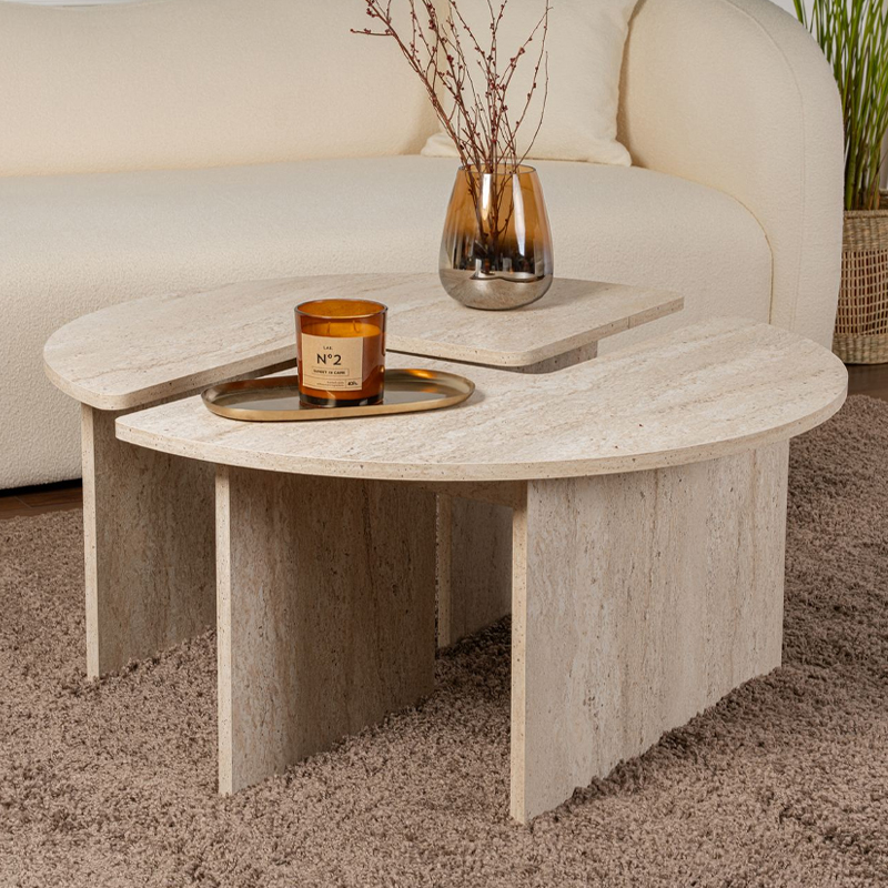Moira homepaketo melamine coffee table in travertine color